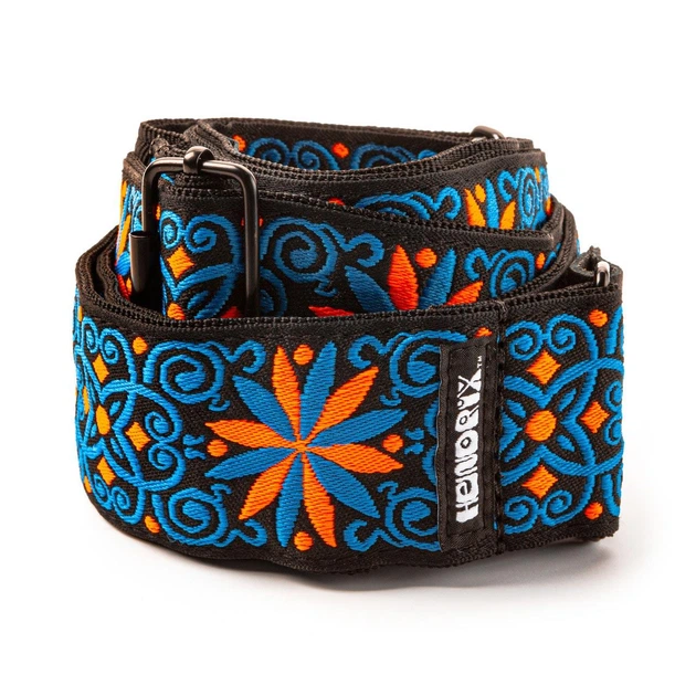 Гитарный ремень Dunlop JIMI HENDRIX BLACKLIGHT FILLMORE BLUE STRAP - Фото 1 Гитарный ремень Dunlop JIMI HENDRIX BLACKLIGHT FILLMORE BLUE STRAP - изображение 1