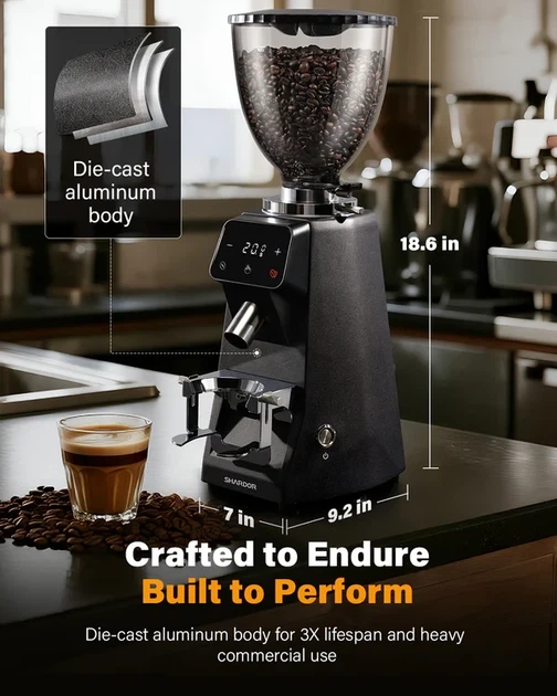 Электрическая кофемолка SHARDOR 64 mm Burr Coffee Grinder с LED-дисплеем (3063409016) - Фото 7 Электрическая кофемолка SHARDOR 64 mm Burr Coffee Grinder с LED-дисплеем (3063409016) - изображение 7