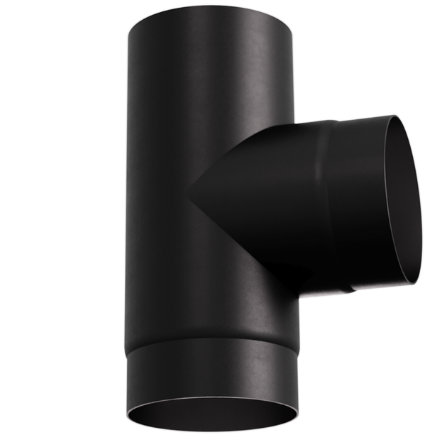Тройник 90° дымоходный, Ø130 мм, черная сталь 2 мм с термостойким покрытием Versia-Lux - изображение 3
