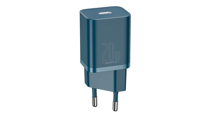 Зарядний Пристрій Baseus Super Si Quick Charger 20W EU Type-C Blue - Фото 2 Зарядний Пристрій Baseus Super Si Quick Charger 20W EU Type-C Blue - зображення 2
