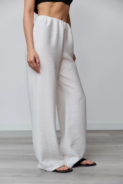 Штани жіночі Estilo повсякденна-casual льон жатка молочний 03-029 48р - зображення 2