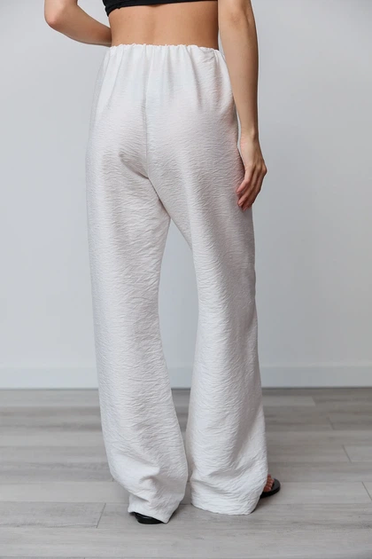 Штани жіночі Estilo повсякденна-casual льон жатка молочний 03-029 48р - зображення 3
