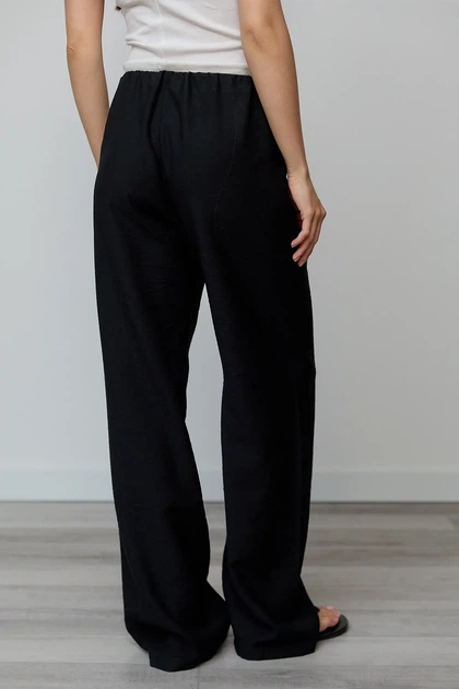 Штани жіночі Estilo повсякденна-casual льон жатка чорний 03-029 42р - Фото 3 Штани жіночі Estilo повсякденна-casual льон жатка чорний 03-029 42р - зображення 3