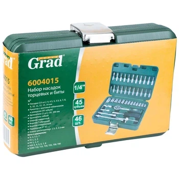 Набір насадок торцевих і біт Grad 1/4" 46 шт (6004015) - зображення 6