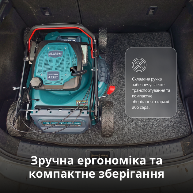 Бензинова газонокосарка самохідна 51см 25–75мм 2000м² Мульчування 60л Könner & Söhnen KS 51LMG-SP - зображення 10