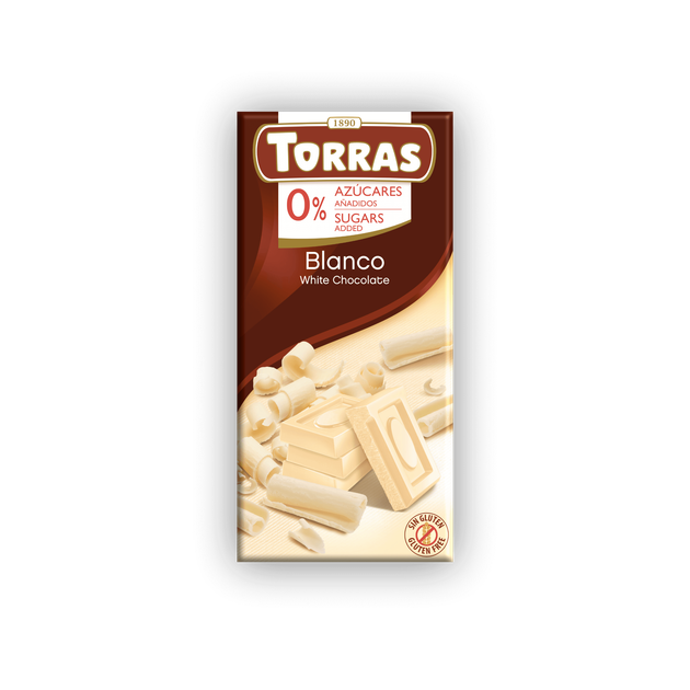 Білий шоколад Torras, без цукру і глютену, 75г (Іспанія)