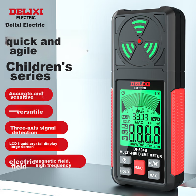DELIXI ELECTRIC Тестер електромагнітного випромінювання, високочастотний DI504A, детектор випромінювання електромагнітного поля для домашнього використання - Фото 4 DELIXI ELECTRIC Тестер електромагнітного випромінювання, високочастотний DI504A, детектор випромінювання електромагнітного поля для домашнього використання - изображение 4