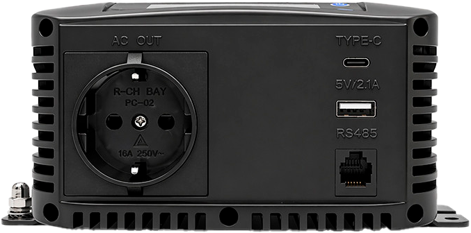 Przetwornica napięcia Qoltec Pure Sine Wave 12V/230V 500/1000W LCD USB / USB-C (5901878526881) - obraz 2