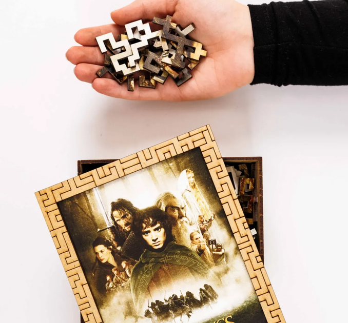 Деревянный фигурный пазл Властелин Колец Lord Of The Rings Братство Перстня XL 40х29 см - изображение 3