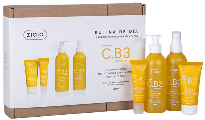 Zestaw kosmetyków pielęgnacyjnych Ziaja Vitamin C.B3 niacinamide Krem na dzień 50 ml + Serum do twarzy 30 ml + Żel do mycia twarzy 190 ml + Tonik do twarzy 190 ml (5901887007104) - Zdjęcie 1 Zestaw kosmetyków pielęgnacyjnych Ziaja Vitamin C.B3 niacinamide Krem na dzień 50 ml + Serum do twarzy 30 ml + Żel do mycia twarzy 190 ml + Tonik do twarzy 190 ml (5901887007104) - obraz 1