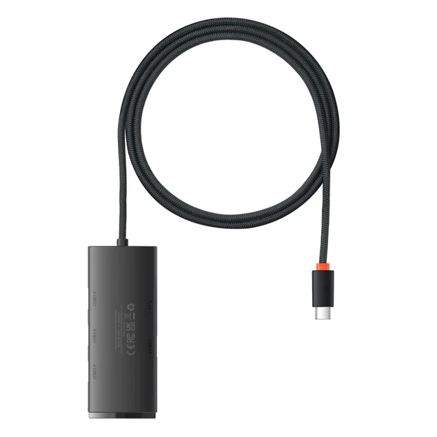 USB-хаб Baseus Lite Series Hub 4-in-1 USB-C to 4хUSB-A/USB-C 1m Black (WKQX030401) - зображення 2