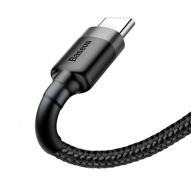 Кабель Baseus Cafule USB-A to USB-C 2m Black/Grey (CATKLF-CG1) - изображение 2