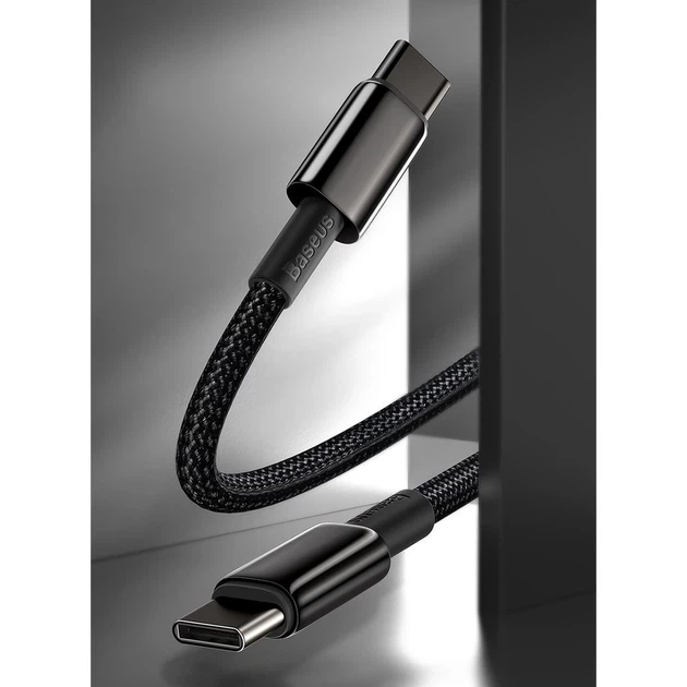 Кабель Baseus Power Delivery Quick Charge USB-C to USB-C 1m Black (CATWJ-01) - Фото 12 Кабель Baseus Power Delivery Quick Charge USB-C to USB-C 1m Black (CATWJ-01) - изображение 12