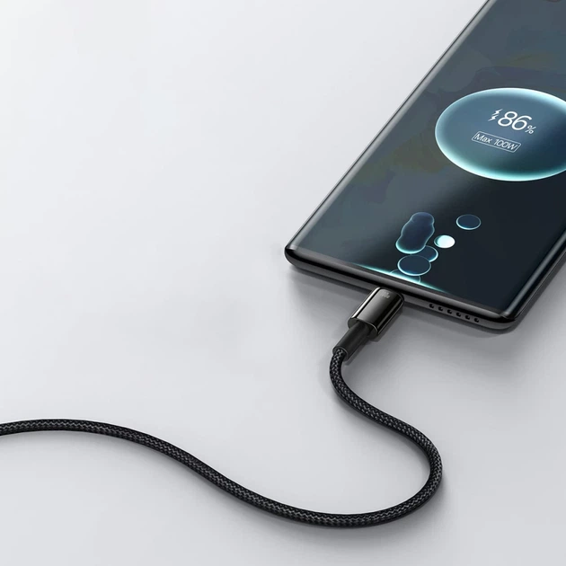 Кабель Baseus Tungsten Gold Fast Charging 100W USB-A to USB-C 1m Black (CAWJ000001) - Фото 12 Кабель Baseus Tungsten Gold Fast Charging 100W USB-A to USB-C 1m Black (CAWJ000001) - изображение 12