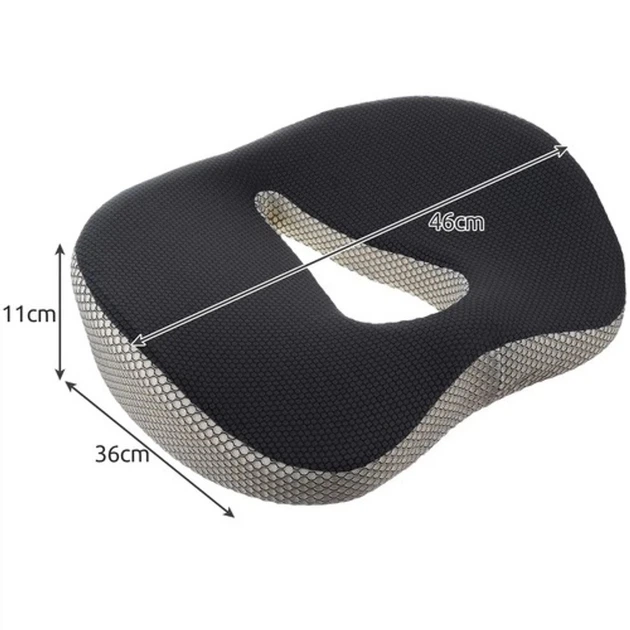 Ортопедична подушка для сидіння Malatec 21915 Memory Foam 46×36×11 см, анатомічна подушка на стілець та офісне крісло, зі знімним чохлом, сіра - зображення 6