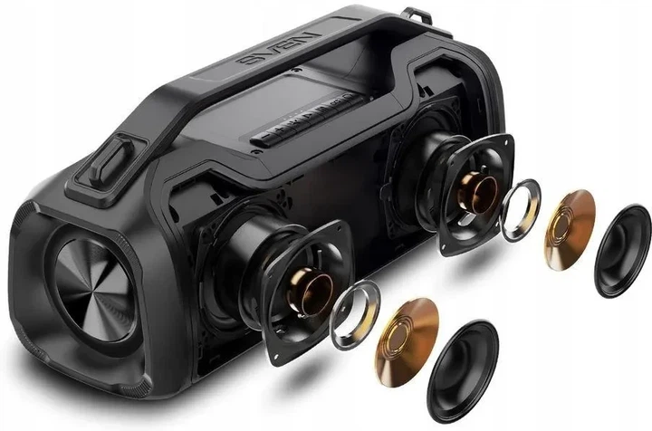 Портативная Bluetooth колонка SVEN PS-390 Black 50 Вт, IPX5, TWS, RGB подсветка, Power Bank, USB Type-C, MicroSD - изображение 7