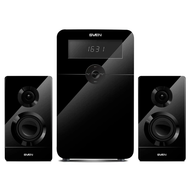 Акустическая система SVEN MS-2250 2.1 Black 80 Вт Bluetooth, FM-радио, USB/SD, MDF корпус, пульт ДУ - изображение 2
