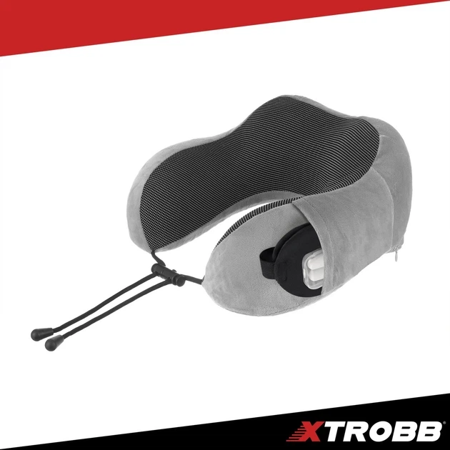 Набор для путешествий Xtrobb 26087 3D Memory Foam, подушка для шеи + маска для сна + беруши, 4-в-1, черный/серый, дорожный комплект с эффектом памяти - Фото 5 Набор для путешествий Xtrobb 26087 3D Memory Foam, подушка для шеи + маска для сна + беруши, 4-в-1, черный/серый, дорожный комплект с эффектом памяти - изображение 5