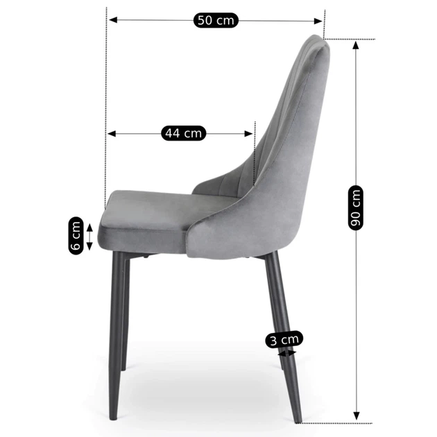 Стул MEBEL ELITE BARI Серые ножки черные ME.BARI/P/V/K - Фото 2 Стул MEBEL ELITE BARI Серые ножки черные ME.BARI/P/V/K - изображение 2