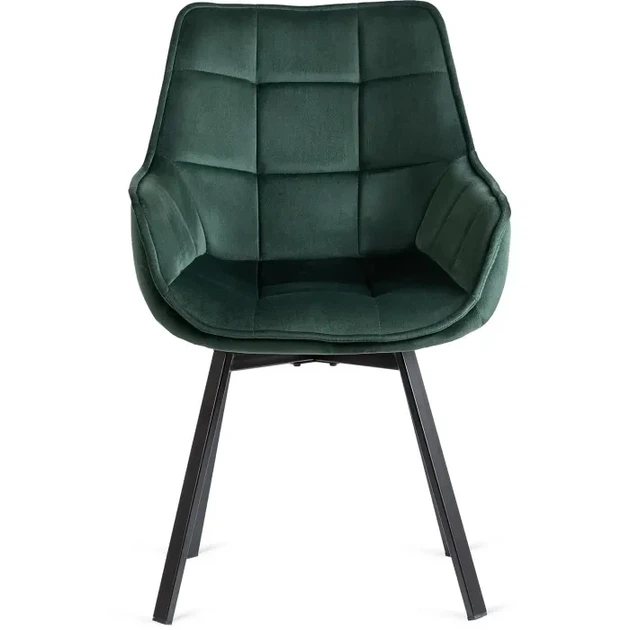 Стул поворотный MEBEL ELITE LUNA Velvet Зеленый ножки черные ME.LUNA/Z/V/K - изображение 7
