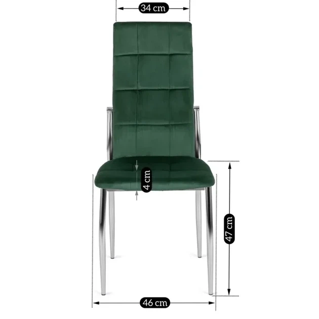 Стілець MEBEL ELITE MOLLY Velvet Зелений ніжки хром ME.MOLLY/Z/CH/V/K - Фото 5 Стілець MEBEL ELITE MOLLY Velvet Зелений ніжки хром ME.MOLLY/Z/CH/V/K - зображення 5