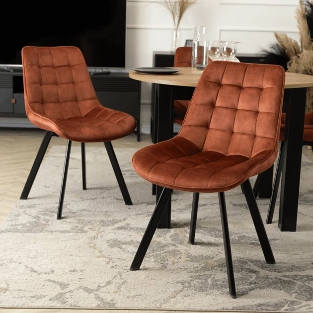 Стул MEBEL ELITE RICK Velvet Рыжий ножки черные ME.RICK/RD/V/K - изображение 5