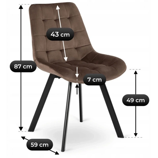 Стул MEBEL ELITE RICK Коричневый ножки черные ME.RICK/BR/V/K - Фото 5 Стул MEBEL ELITE RICK Коричневый ножки черные ME.RICK/BR/V/K - изображение 5