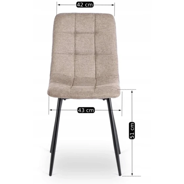 Стул MEBEL ELITE PERU 2 Бежевый ножки черные ME.PERU2/BZ/T/K - Фото 3 Стул MEBEL ELITE PERU 2 Бежевый ножки черные ME.PERU2/BZ/T/K - изображение 3