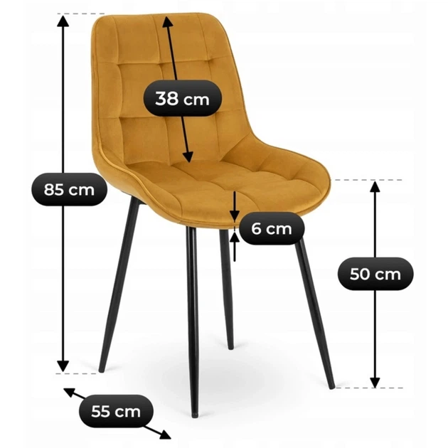 Стілець MEBEL ELITE CHRIS Гірчичний велюр ME.CHRIS/CU/CZ/V/K - зображення 2