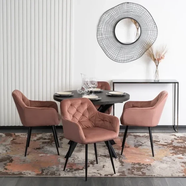 Стілець MEBEL ELITE VIKI Velvet Рожевий ніжки чорні ME.VIKI/R/V/K - Фото 5 Стілець MEBEL ELITE VIKI Velvet Рожевий ніжки чорні ME.VIKI/R/V/K - зображення 5