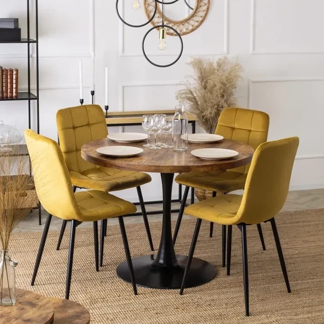 Стілець MEBEL ELITE PERU Velvet Жовтий ніжки чорні ME.PERU/CU/V/K - зображення 3