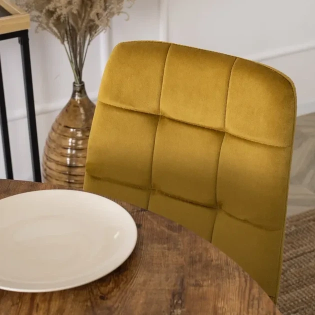 Стілець MEBEL ELITE PERU Velvet Жовтий ніжки чорні ME.PERU/CU/V/K - зображення 4