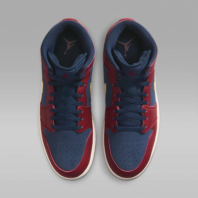 Кросівки Air Jordan 1 Mid Se Blue/Bordo IO7449-600 45 - зображення 4