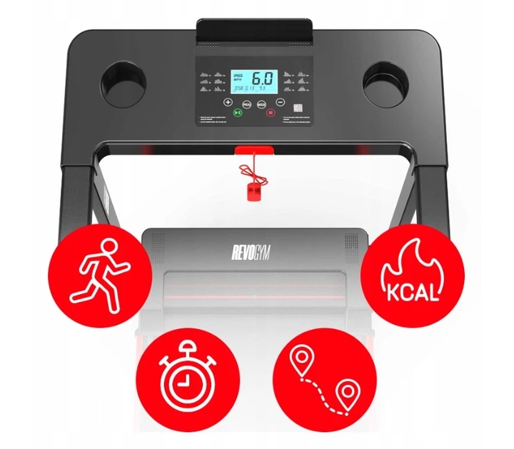 Складная беговая дорожка REVOGYM RUN-2 Bluetooth до 120 кг полотно 100 x 38 см скорость до 12 км/ч - изображение 6