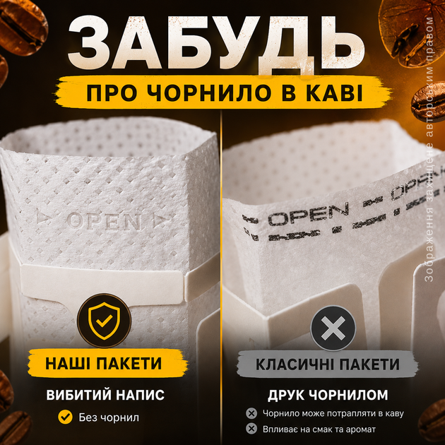 Дрип пакеты для кофе фильтры дрипы кофейные пустые одноразовые с ушками 100 шт порционные для заваривания молотого кофе в чашке капельного заваривания без кофеварки турки осадка нетканые пищевые целлюлозные набор в дорогу офис путешествий дома кемпинга - изображение 2