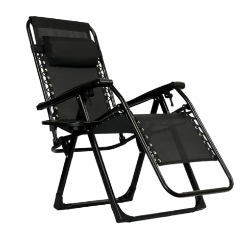 Раскладной шезлонг LEOBRO Кресло для отдыха с регулировкой спинки Zero Gravity Black Шезлонги - изображение 8