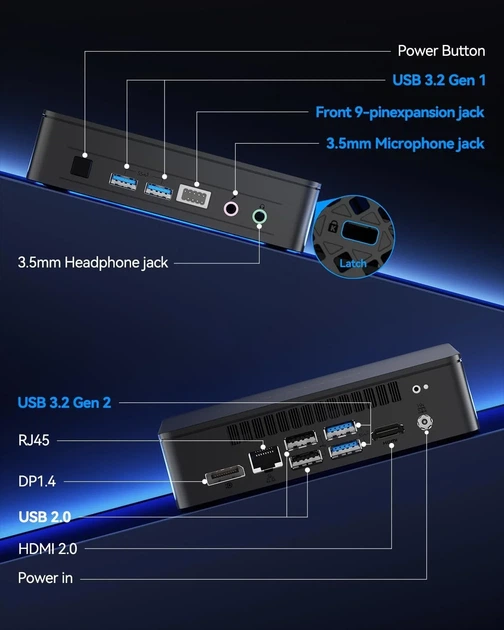 Міні ПК GEEKOM Air12 Lite / Intel N100 / RAM 8GB / SSD 256GB / 1 x HDMI / LAN / Wi-Fi 5 / Bluetooth 5.1 / Windows 11 Pro / Чорний (100644225) - зображення 5