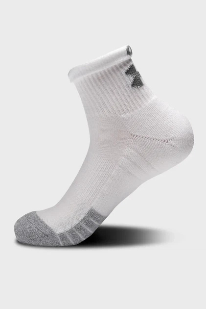 Білі шкарпетки (3 пари) UA Heatgear Quarter Under Armour M 1353262-100 - изображение 5