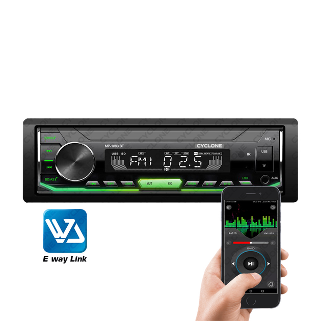 Автомагнитола Cyclone 1DIN Bluetooth MP3 USB microSD AUX FM-радио автомагнитола в авто с RGB подсветкой и управлением через смартфон - изображение 3