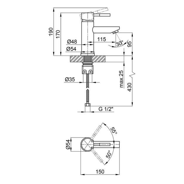 Змішувач для раковини Lidz Aria 001F (k35) LDARI001FNKS34937 Nickel - зображення 7