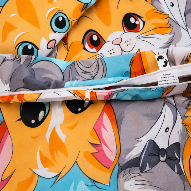 Простынь Mirson Бязь 17-0969 Dapper Cats 150х220 см (2200013494430) - изображение 5