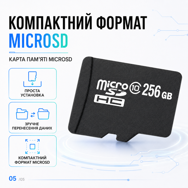 Флеш карта microSD 256 ГБ Class 10, карта памяти для телефона, планшета, видеокамеры и регистратора - Фото 5 Флеш карта microSD 256 ГБ Class 10, карта памяти для телефона, планшета, видеокамеры и регистратора - изображение 5