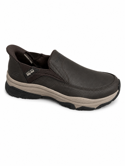 Сліпони чоловічі Skechers Swift Fit Hands Free Slip-ins коричневі Memory Foam 40 - Фото 3 Сліпони чоловічі Skechers Swift Fit Hands Free Slip-ins коричневі Memory Foam 40 - изображение 3