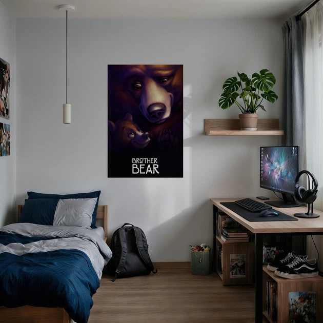 Постер Братик ведмедик, Brother Bear (2003), декор в кімнату дитини, A3 42×28 см (id6600) - зображення 2