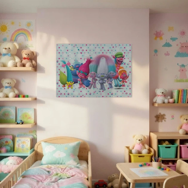 Постер Тролли, Trolls, декор в комнату ребенка, A3 30×42 см (id6596) - изображение 2