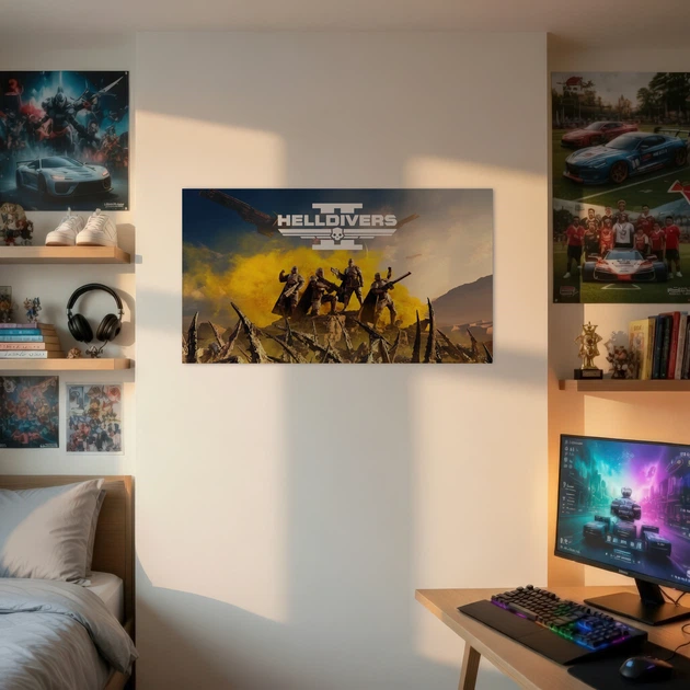 Постер Helldivers 2, декор в комнату геймера, A3 24×42 см (id6620) - изображение 2