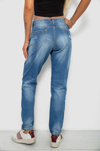 Джинсы женские рваные синий 244R5503 AGER M - изображение 4