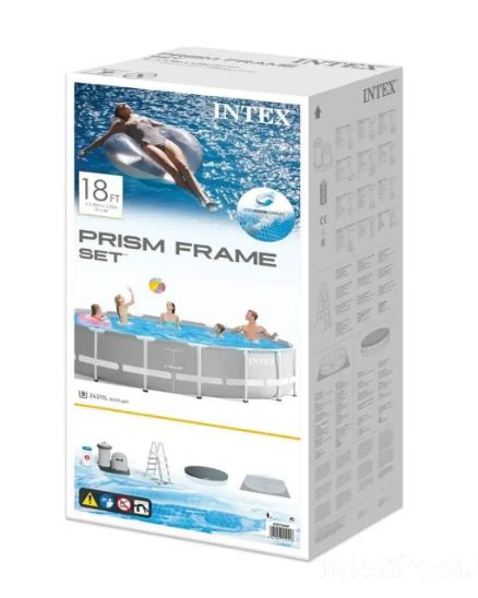 Круглий сімейний каркасний басейн для відпочинку на природі Intex Великий для всієї родини 549×122 см з фільтром, драбиною, тентом та підстилкою 24311 л - зображення 10
