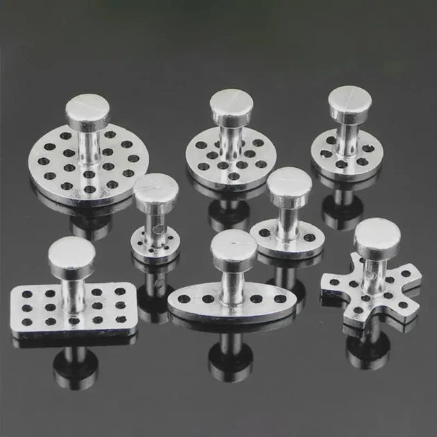 Набор грибков алюминиевых клеевых для удаления вмятин на автомобиле 8 шт - изображение 8