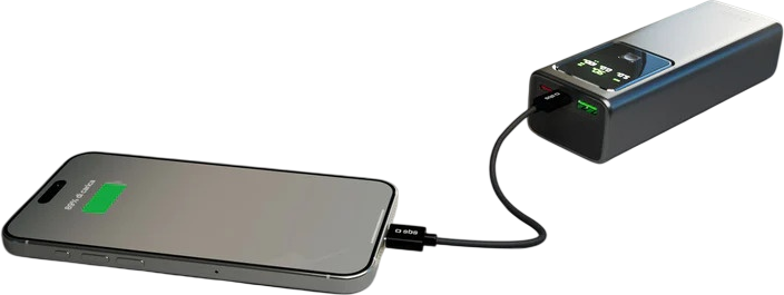 Powerbank SBS LCD 20000 mAh 100W Grey (TTBB20000LCDPD100) - obraz 5